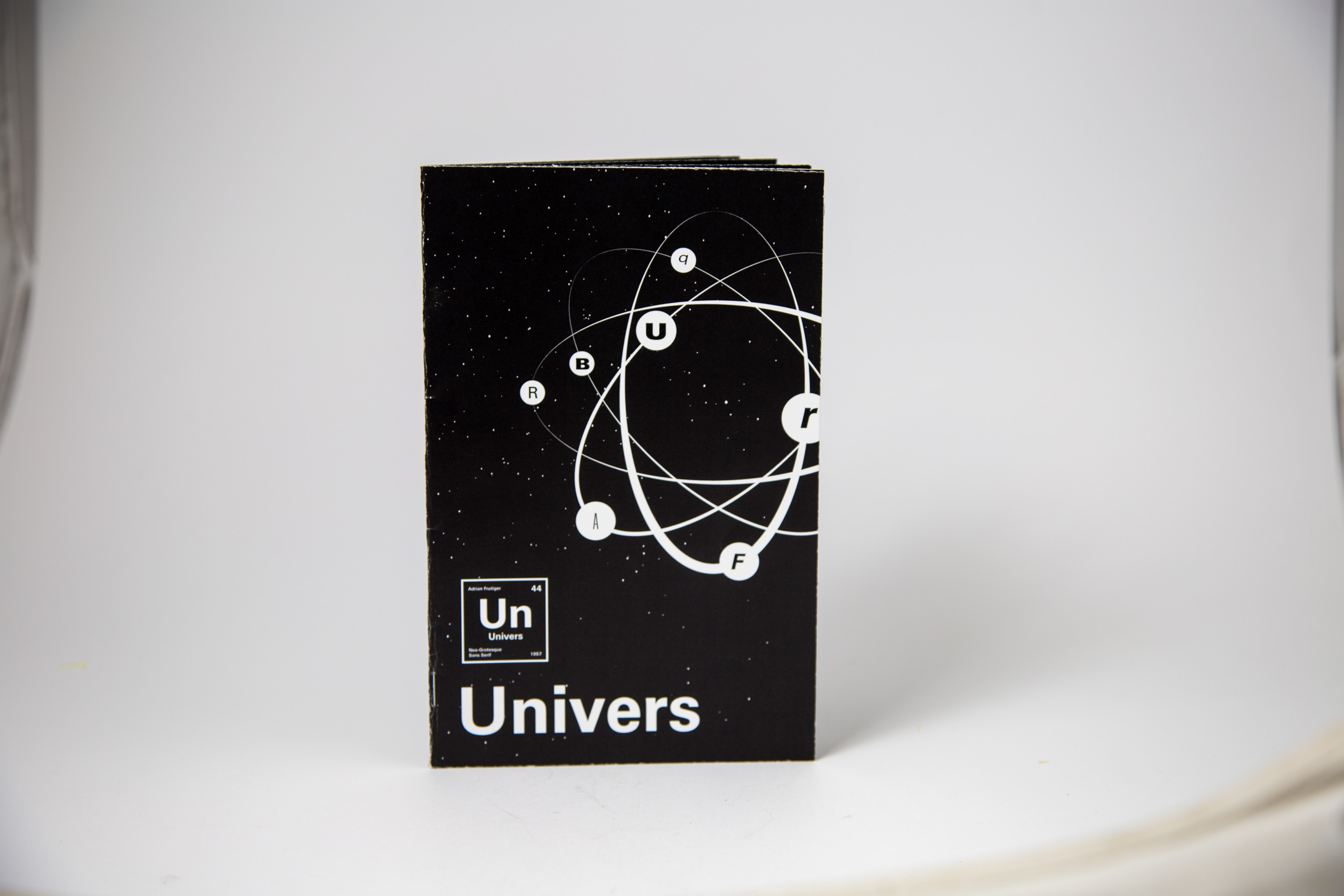 Hand-bound Univers specimen booklet cover