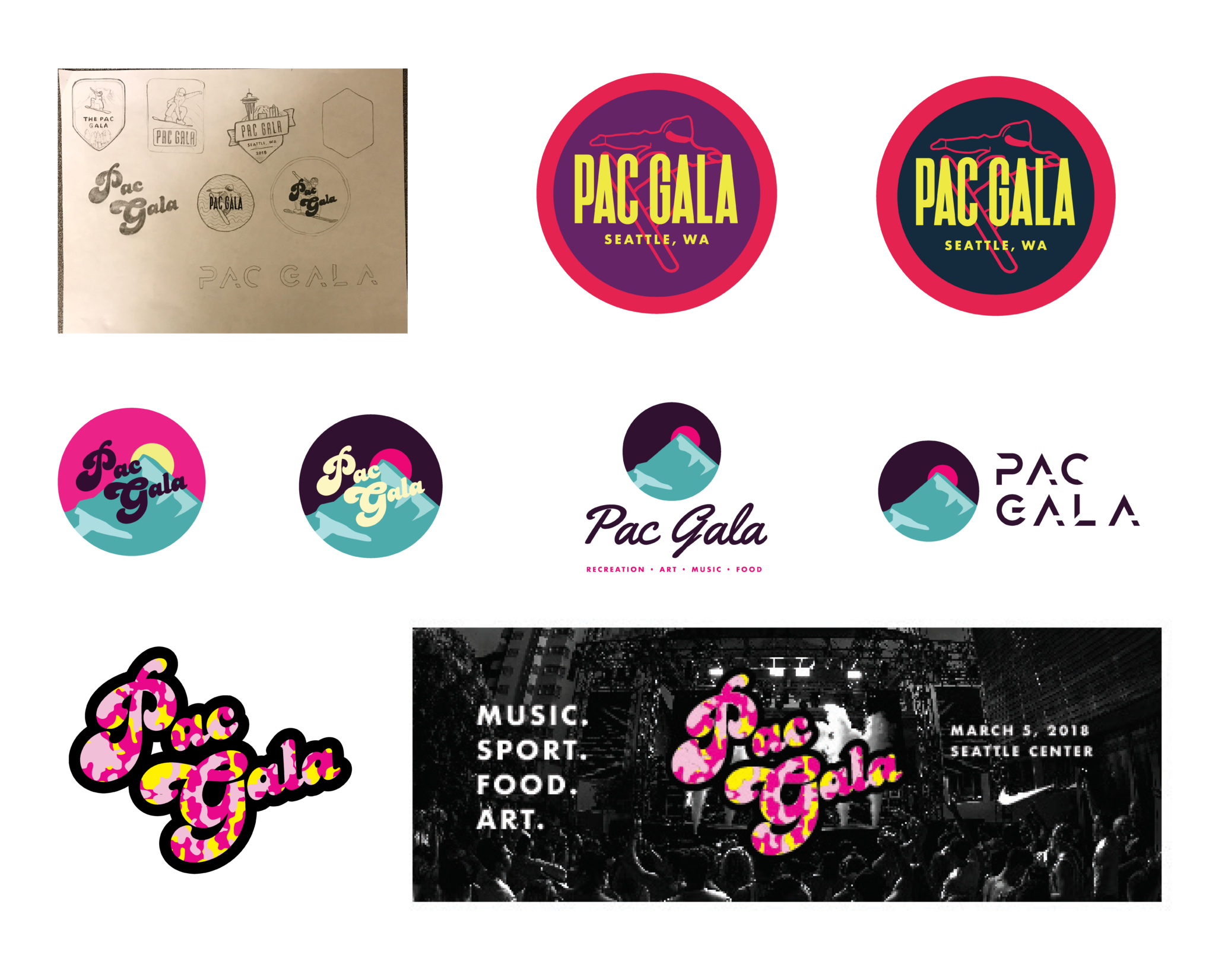 Logo sketches and earlier design explorations