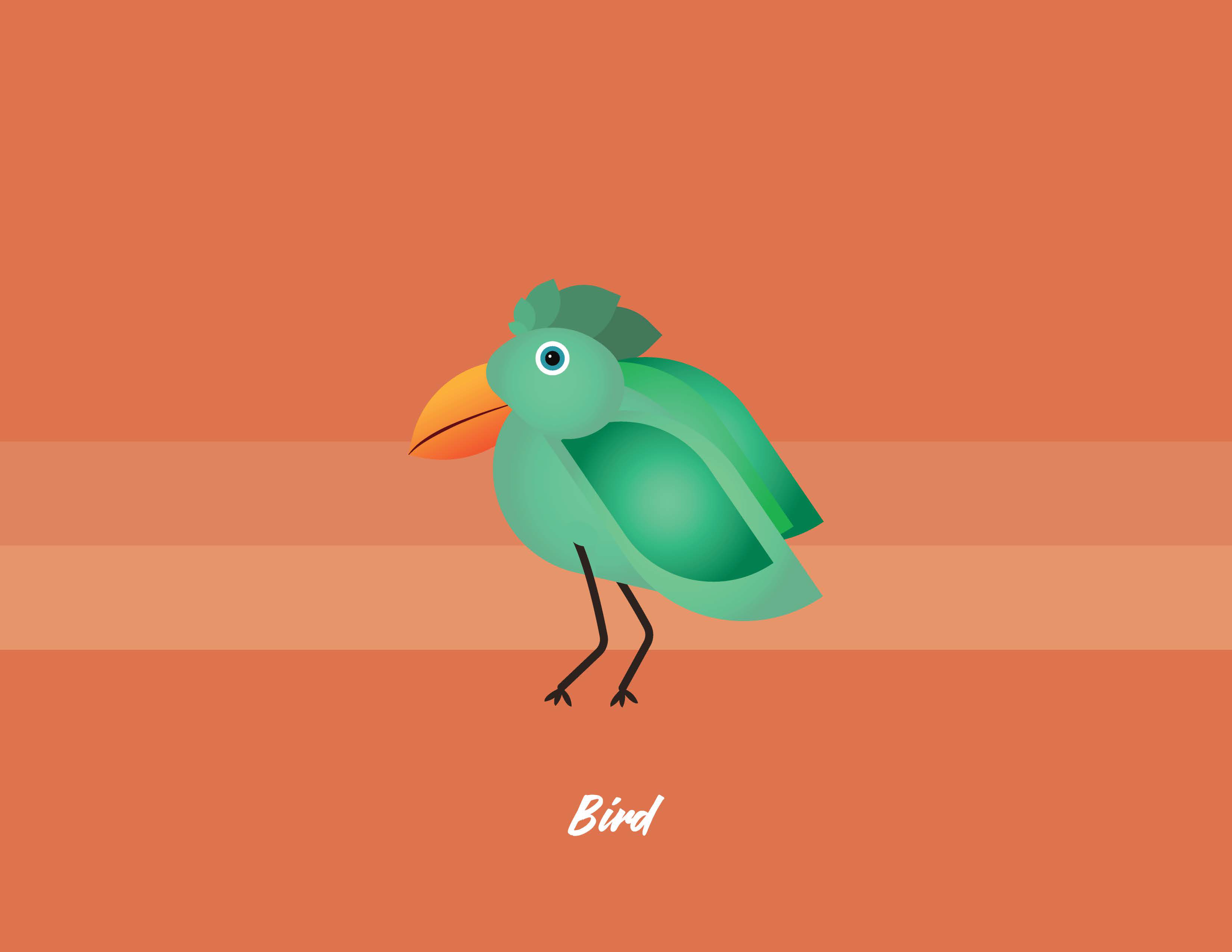 Green bird illustration