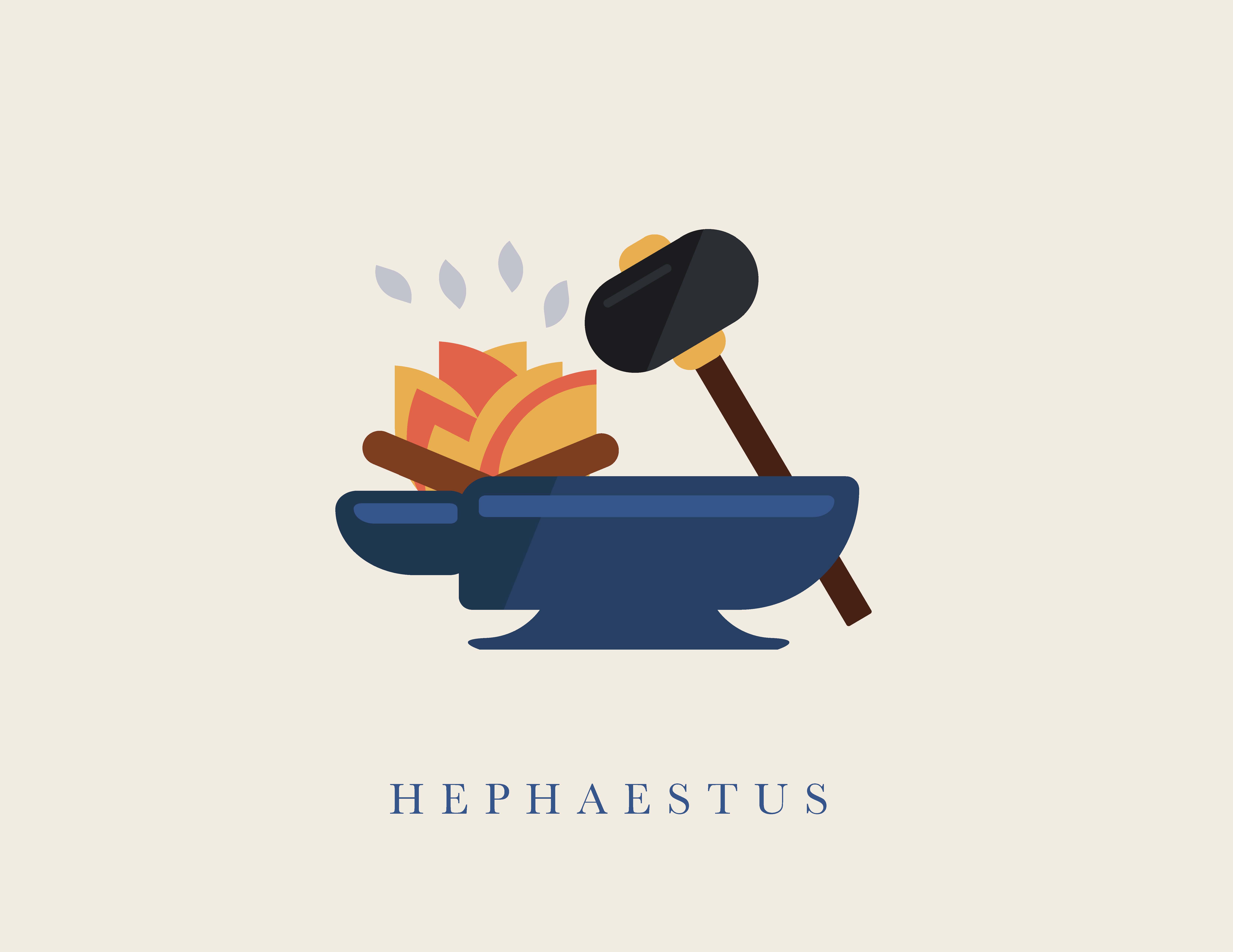 Hephaestus anvil and hammer symbol