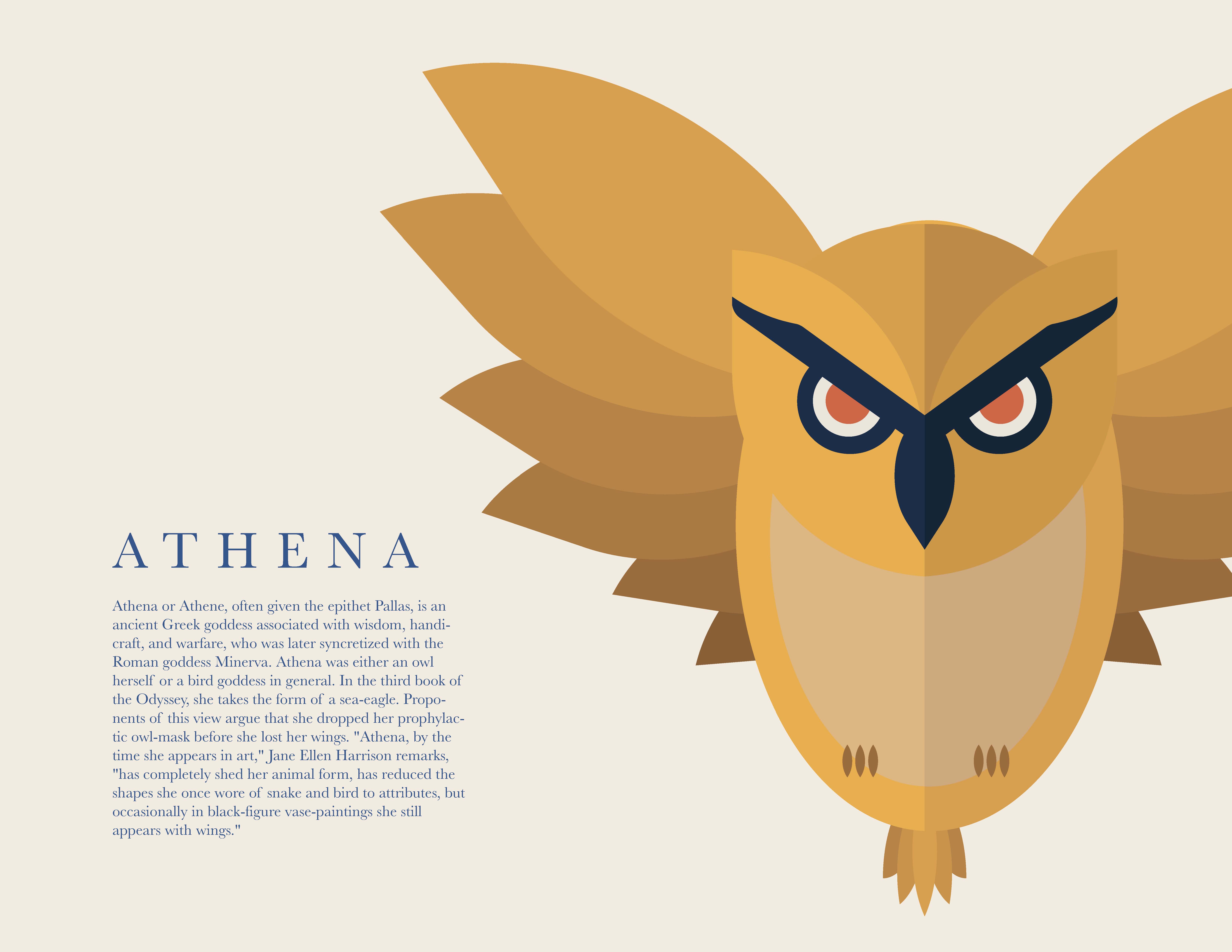 Athena owl and accompanying story